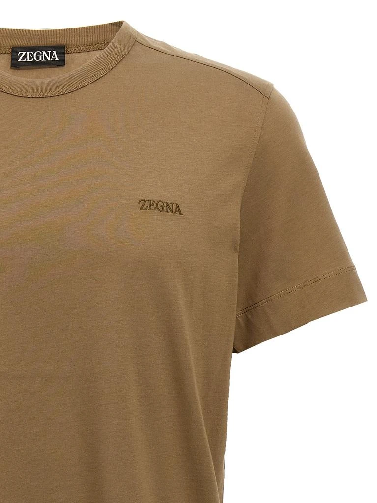 商品Zegna|Logo Embroidery T-Shirt Green,价格¥1684,第3张图片详细描述