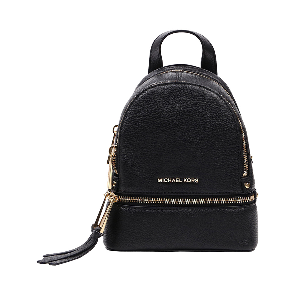 商品[国内直发] Michael Kors|Michael Kors 迈克高仕 RHEA ZIP系列黑色牛皮女士背包 30T6GEZB1L-BLACK,价格¥1770,第1张图片