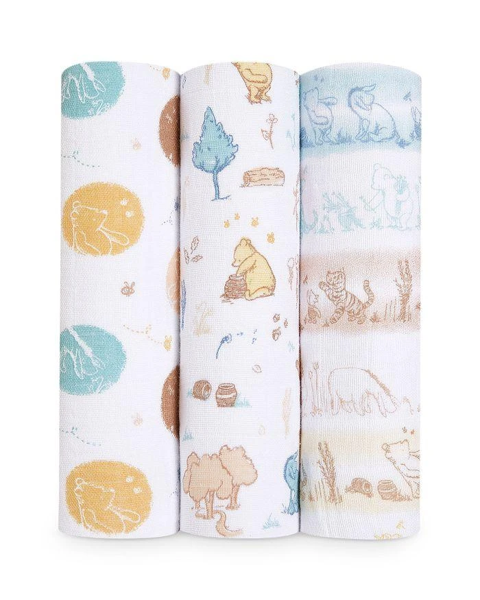 商品aden + anais|Unisex Winnie the Pooh Classic Swaddle Blankets, Pack of 3,价格¥387,第1张图片