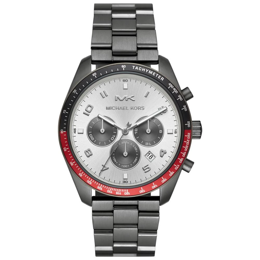 商品Michael Kors|Men's Chronograph Keaton Gunmetal Stainless Steel Bracelet Watch 43mm,价格¥1113,第1张图片