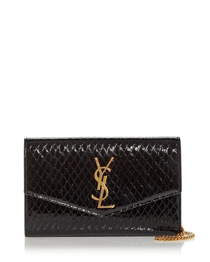 商品Yves Saint Laurent|Python Embossed Patent Leather Crossbody,价格¥9301,第1张图片