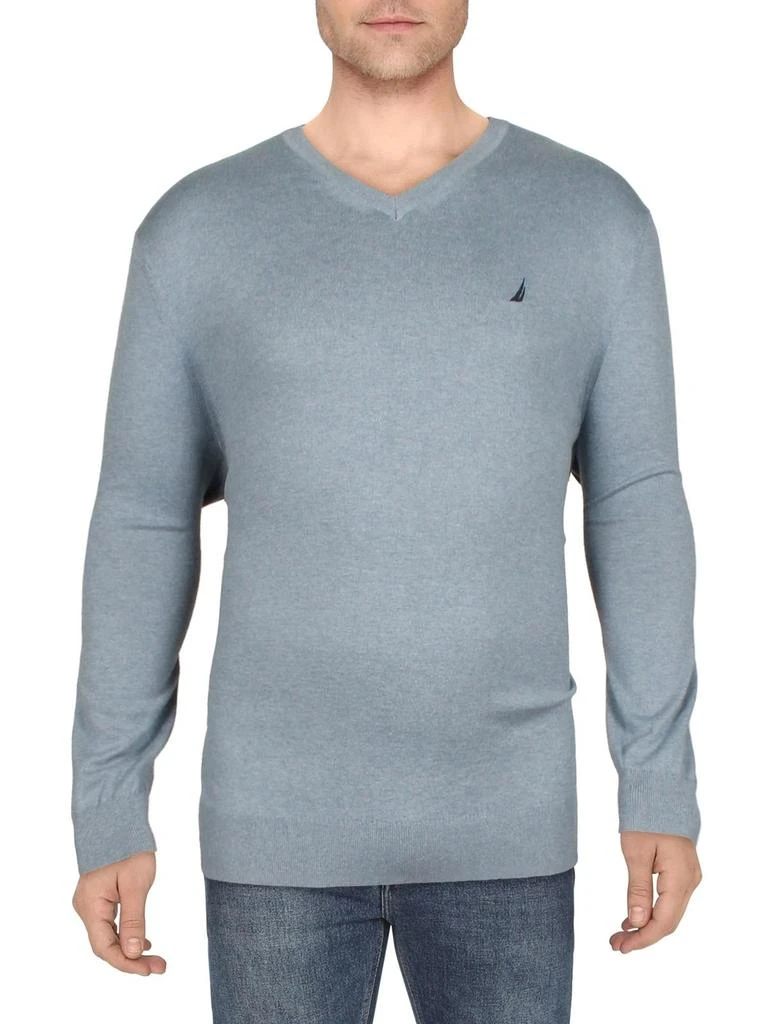 商品Nautica|Mens Logo Long Sleeves V-Neck Sweater,价格¥302,第3张图片详细描述