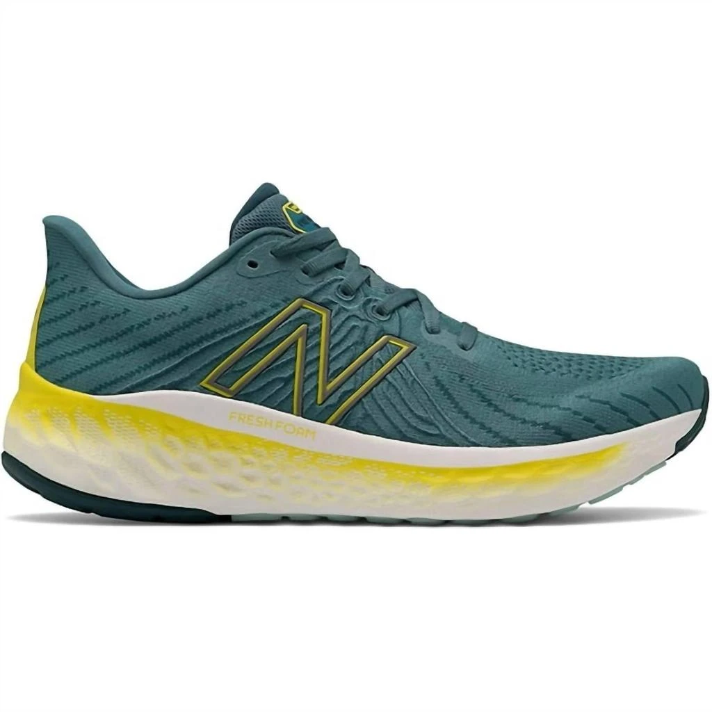 商品New Balance|Men's Fresh Foam X Vongo V5 Running Shoes - 2E/wide Width In Deep Sea W/ Sulpher Yellow,价格¥973,第1张图片