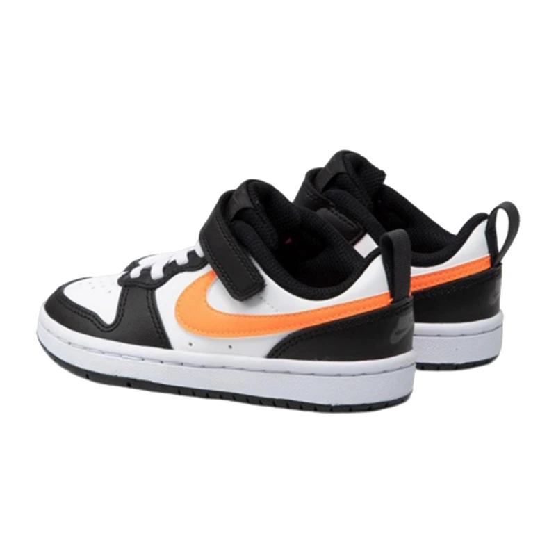 商品[国内直发] NIKE|Court Borough Low 2 舒适运动魔术贴 防滑减震耐磨 低帮 板鞋 黑白橙 中小童,价格¥240,第4张图片详细描述