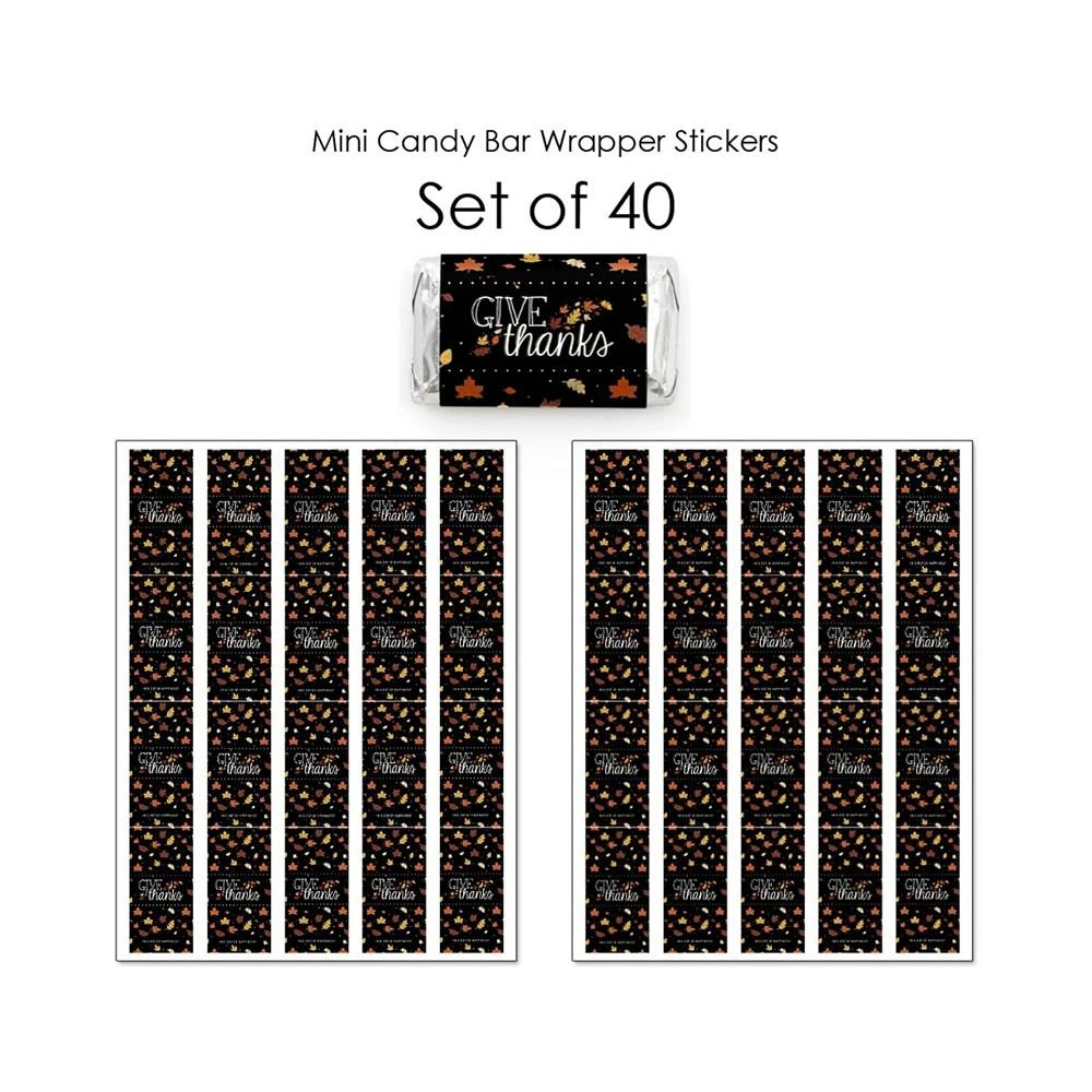 商品Big Dot of Happiness|Give Thanks - Mini Candy Bar Wrapper Stickers - Thanksgiving Party Small Favors - 40 Count,价格¥83,第3张图片详细描述