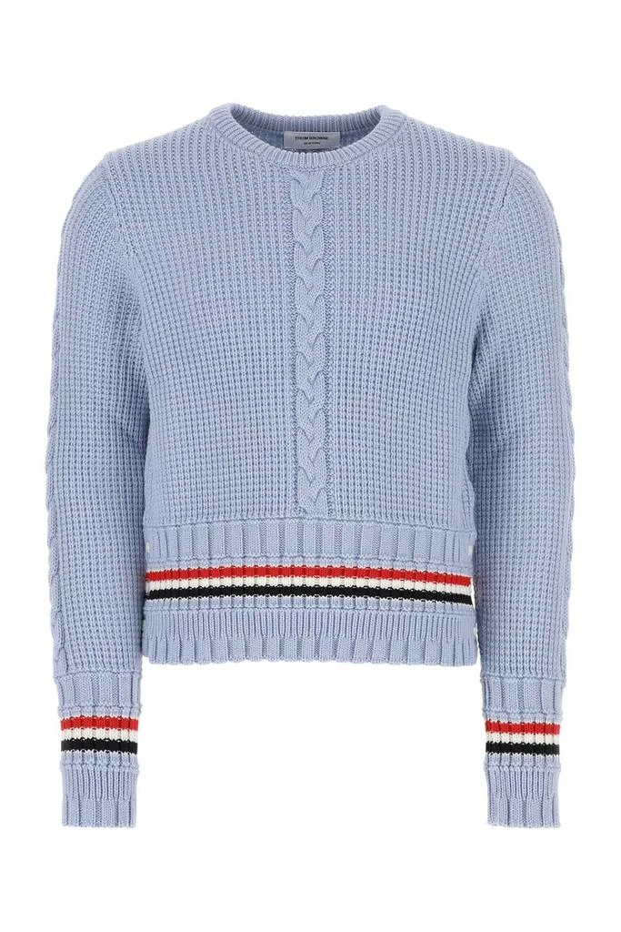 商品Thom Browne|Thom Browne RWB-Stripe Cable Knit Jumper,价格¥3116,第1张图片