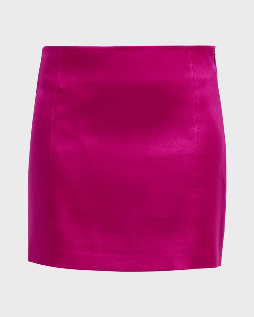 商品FRAME|Satin Seamed Mini Skirt,价格¥2493,第4张图片详细描述