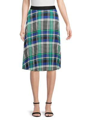 商品Karl Lagerfeld Paris|Plaid Pleated Midi Skirt,价格¥226,第1张图片