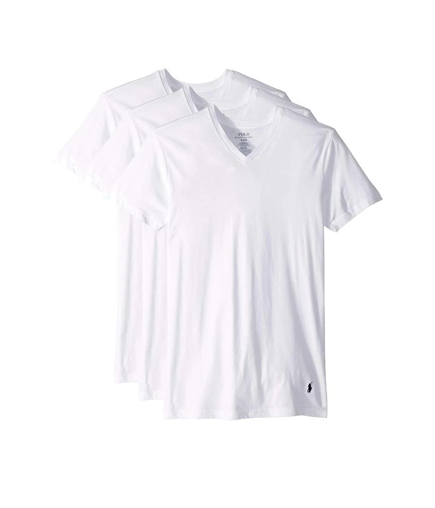 商品Ralph Lauren|Slim Fit Undershirt w/ Wicking 3-Pack V-Necks,价格¥276,第1张图片