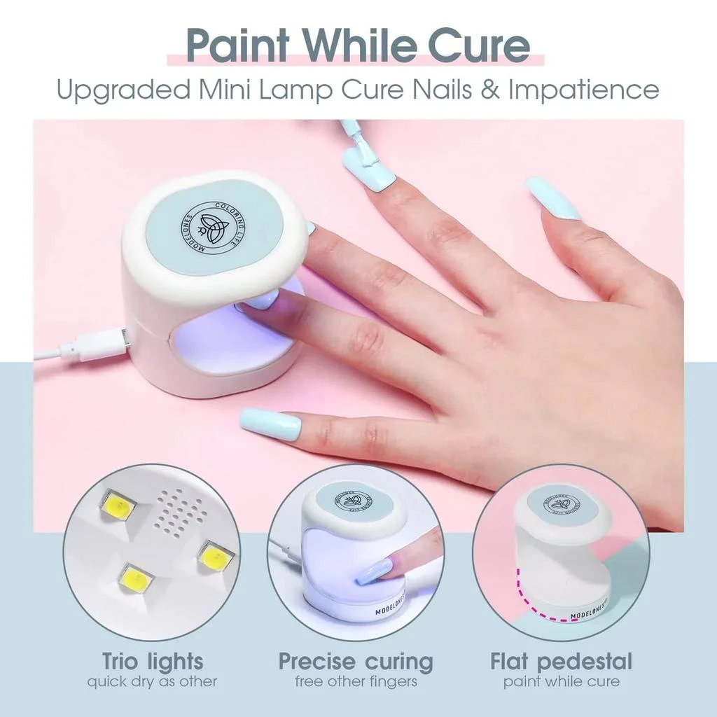 商品[国内直发] MODELONES|【Flash Sale】4-in-1 Nail Glue and Mini Lamp with 500Pcs Coffin Nail Tips Kit,价格¥75,第5张图片详细描述