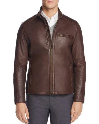 商品Cole Haan|Streamlined Moto Leather Jacket,价格¥5171,第1张图片