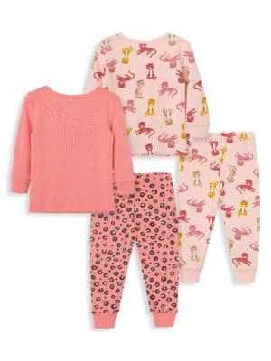 商品Little Me|Little Girl’s 4-Piece Leopard Print Pajama Set,价格¥119,第2张图片详细描述