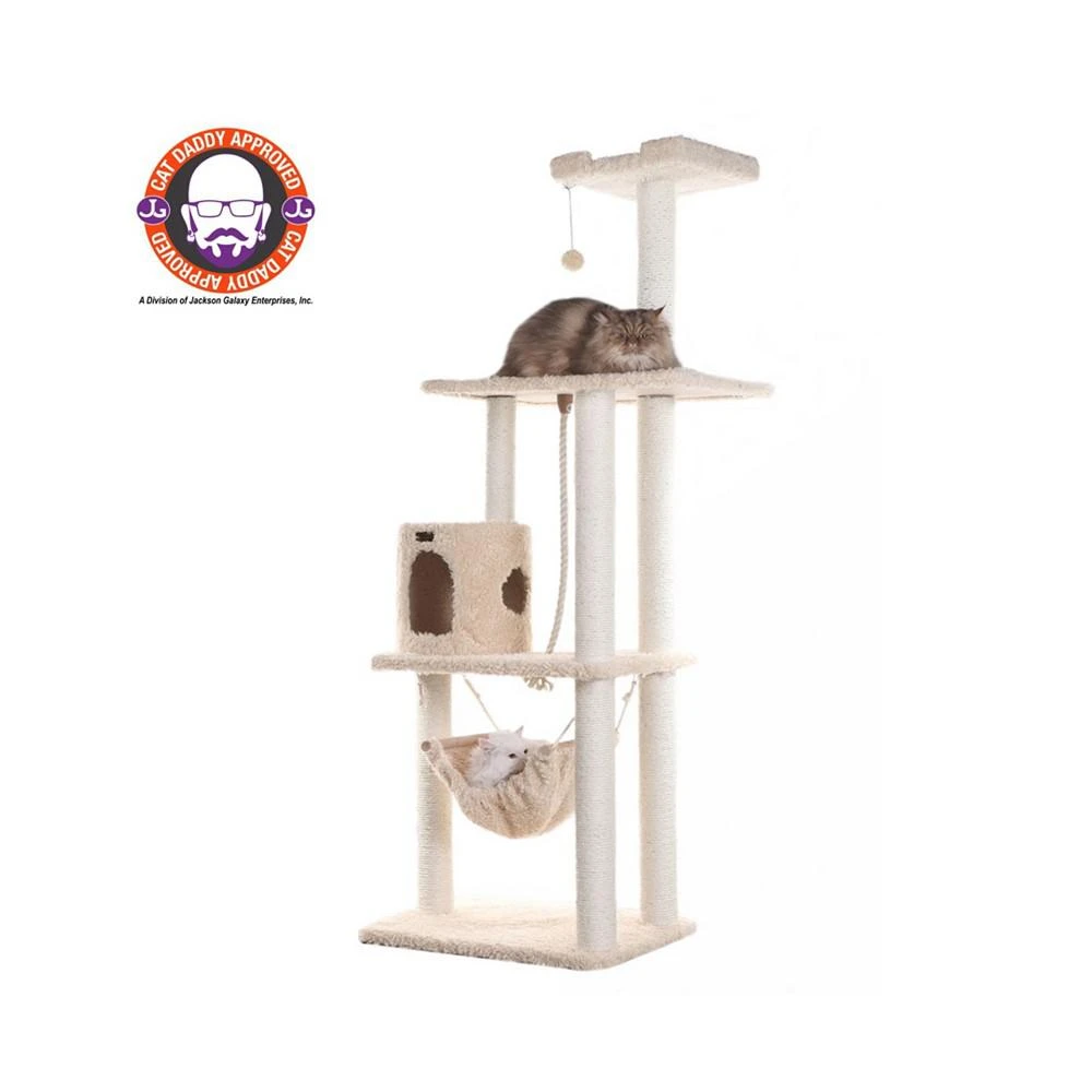 商品Macy's|70" Real Wood, Ultra Thick Faux Fur Covered Cat Condo,价格¥2073,第4张图片详细描述