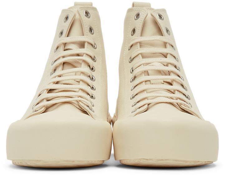 商品Jil Sander|Off-White Canvas High-Top Sneakers,价格¥3920,第4张图片详细描述