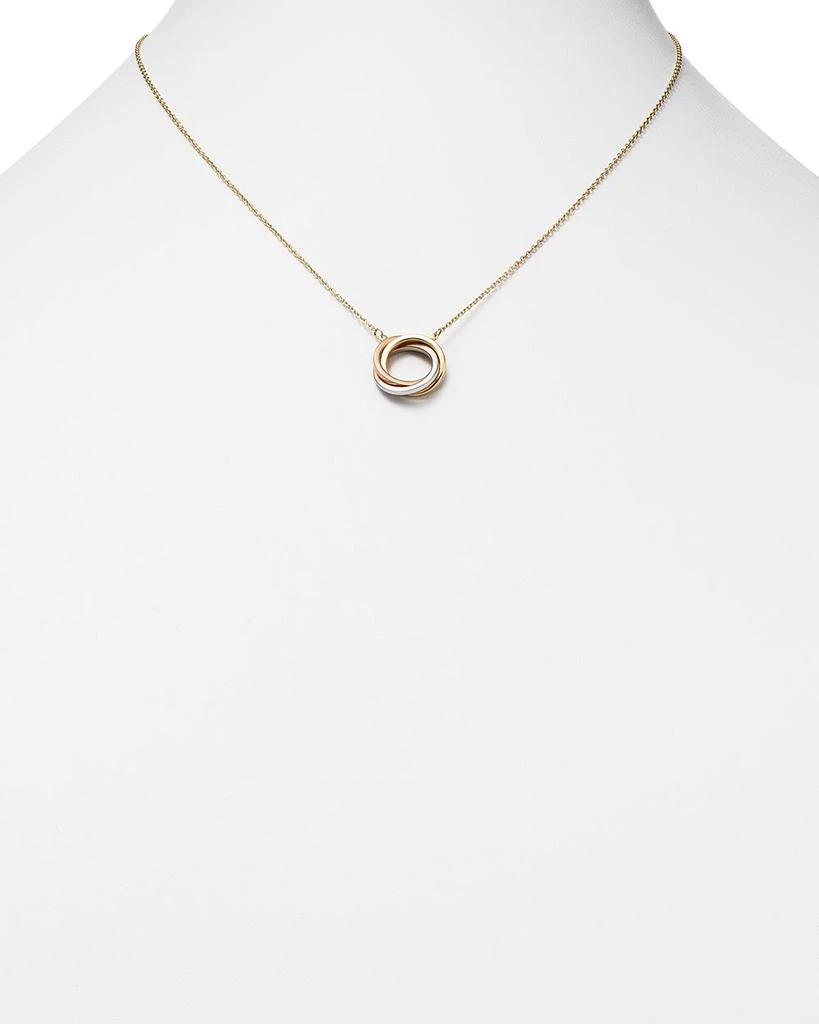 14K Rose, Yellow and White Gold Ring Pendant Necklace, 18" - Exclusive 商品