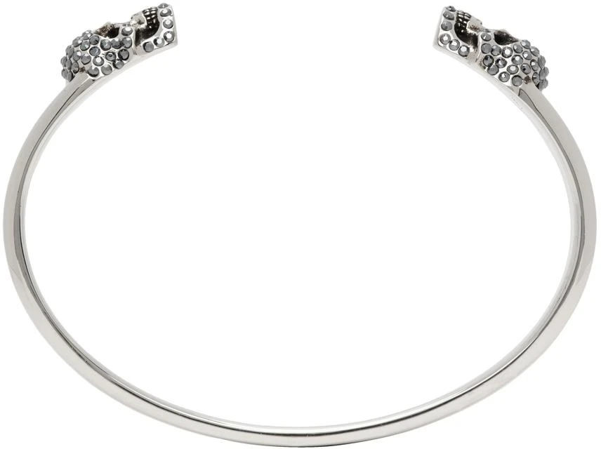 商品Alexander McQueen|Silver Skull Open Cuff Bracelet,价格¥1721,第2张图片详细描述