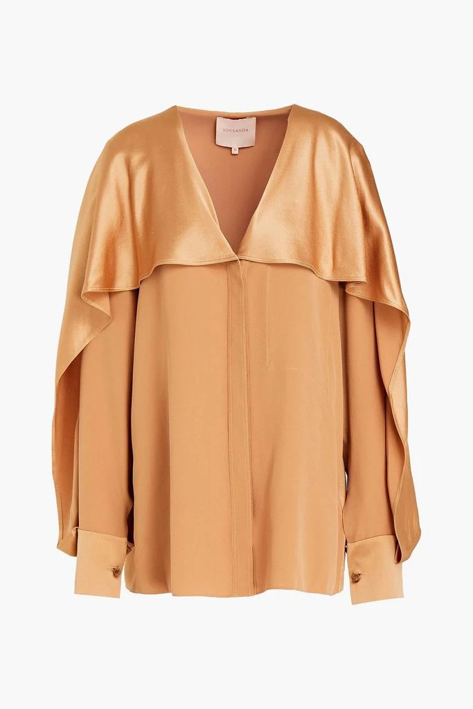 商品ROKSANDA|Charmeuse-paneled draped silk-crepe blouse,价格¥3532,第3张图片详细描述