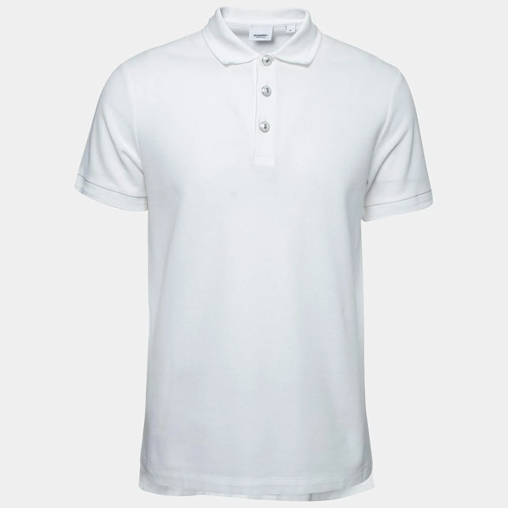 商品[二手商品] Burberry|Burberry White Cotton Pique Short Sleeve Polo T-Shirt M,价格¥1117,第1张图片