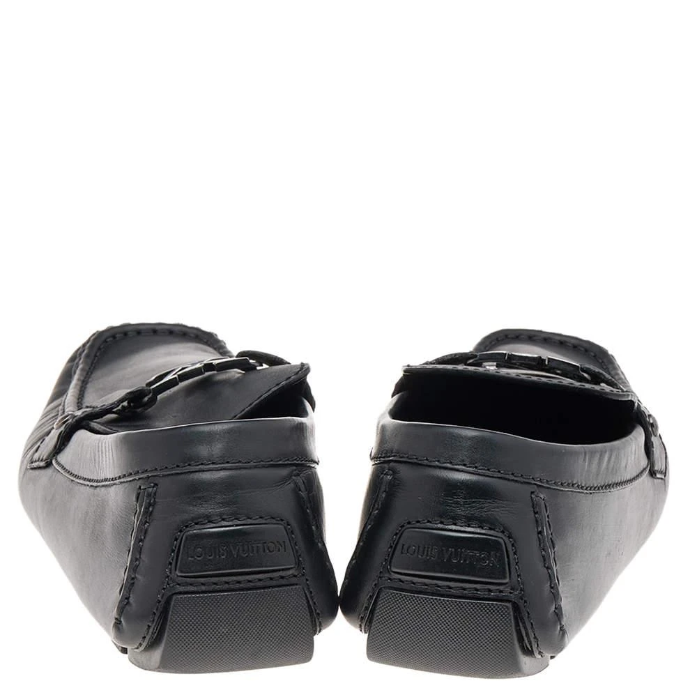 商品[二手商品] Louis Vuitton|Louis Vuitton Black Leather Monte Carlo Slip on Loafers Size 45,价格¥4018,第5张图片详细描述
