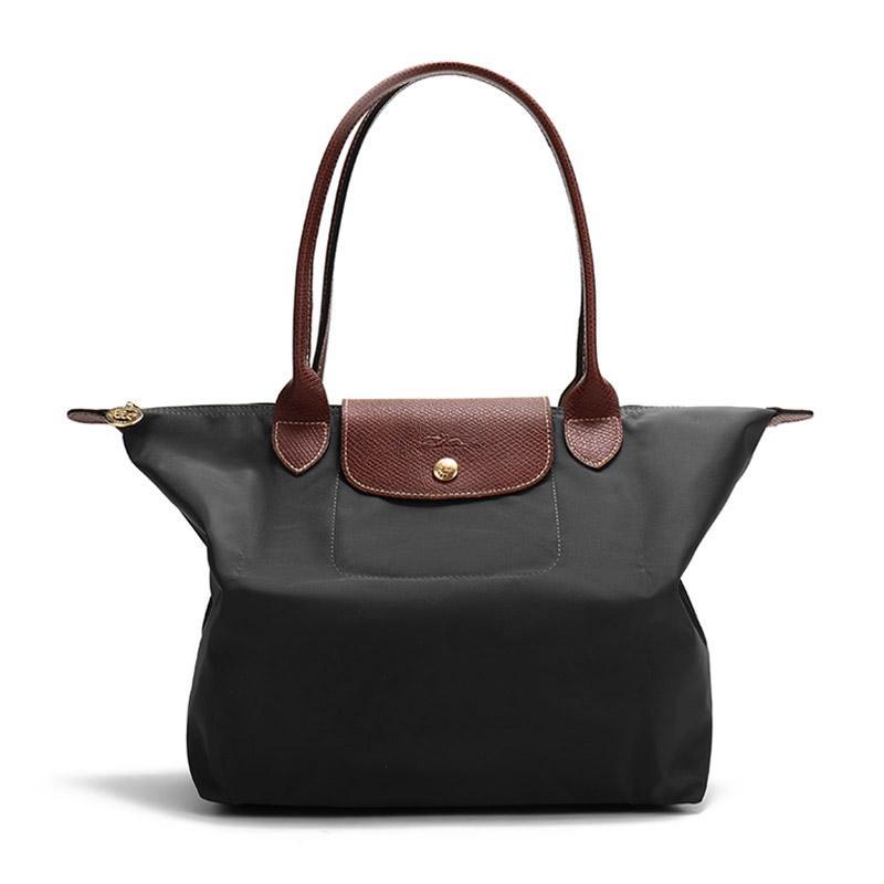 商品[国内直发] Longchamp|珑骧 LONGCHAMP 女士LE PLIAGE系列小号黑色织物长柄可折叠手提单肩包饺子包 L2605 089 001,价格¥561,第1张图片