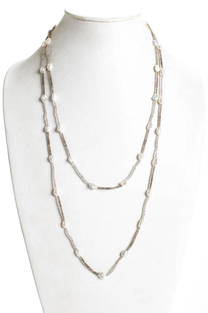 商品[二手商品] Rarities|Womens Sterling Silver Gold Plated Pearl Glass Beaded 54" Necklace,价格¥1105,第1张图片