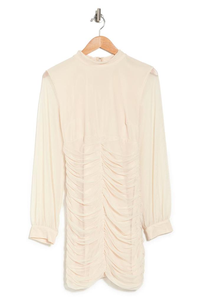 BY DESIGN Ruched Balloon Sleeve High Neck Dress商品第3张图片规格展示