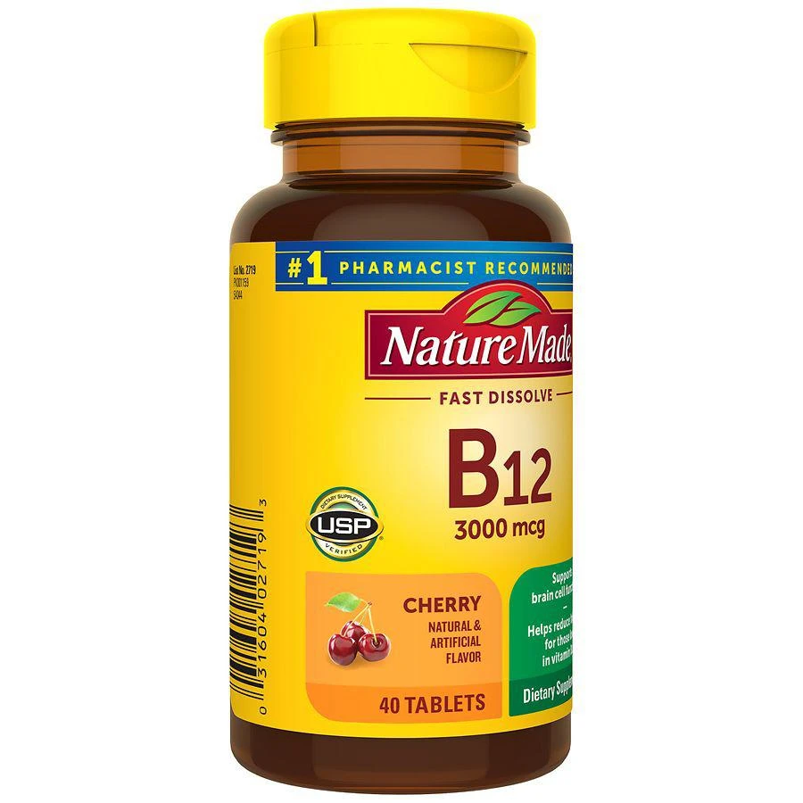 Nature Made Vitamin B12 Sublingual 3000 mcg Sugar Free Fast Dissolve Tablets 8