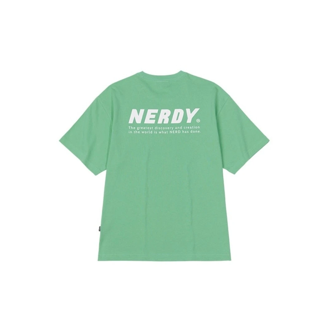 商品NERDY|【享贝家】ZY - 龚俊同款 23夏季新款 宽松印花短袖T恤 男女情侣 绿色 PNEU21KG04100,价格¥146,第1张图片