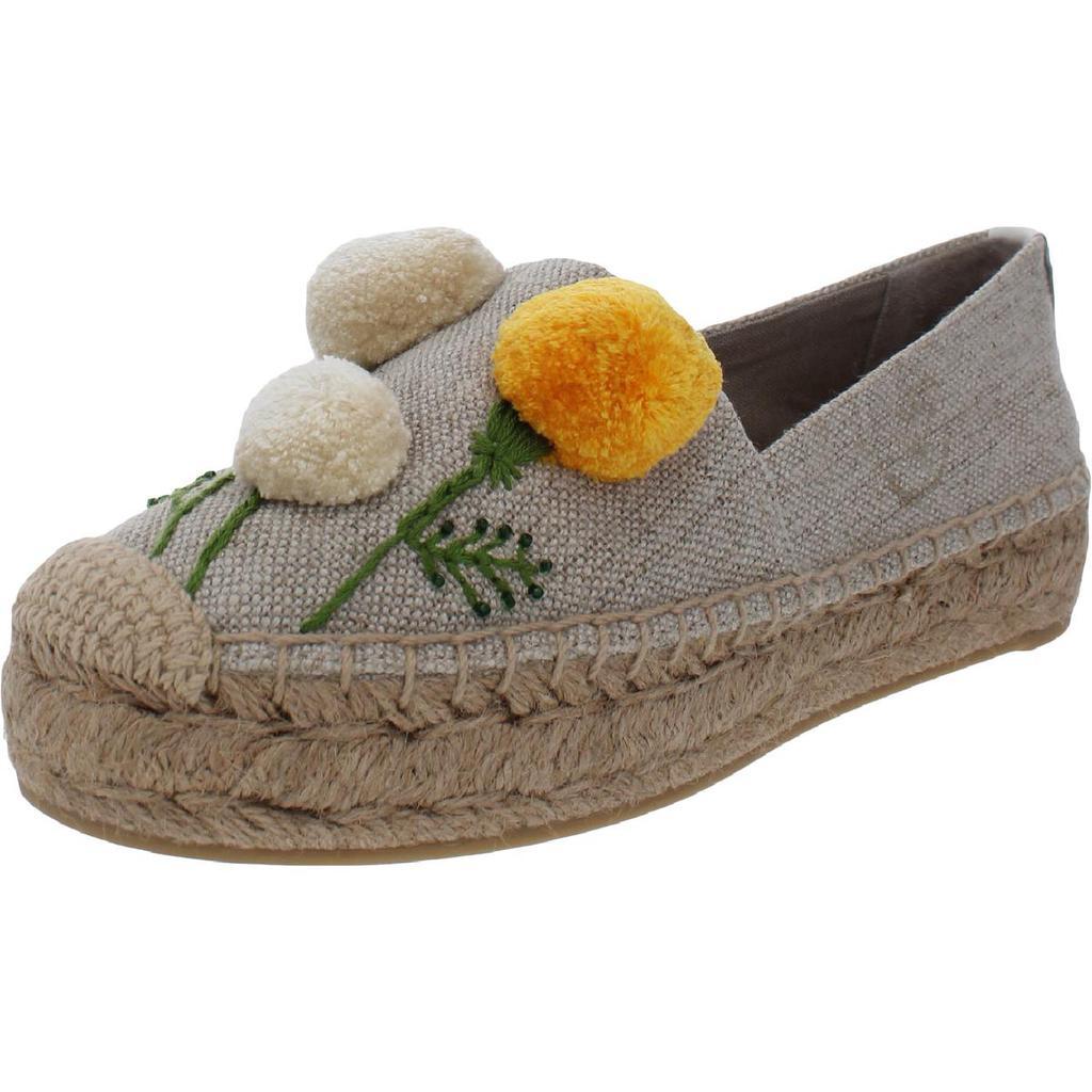 商品Tory Burch|Tory Burch Womens Lily Canvas Pom Pom Espadrilles,价格¥1845,第1张图片