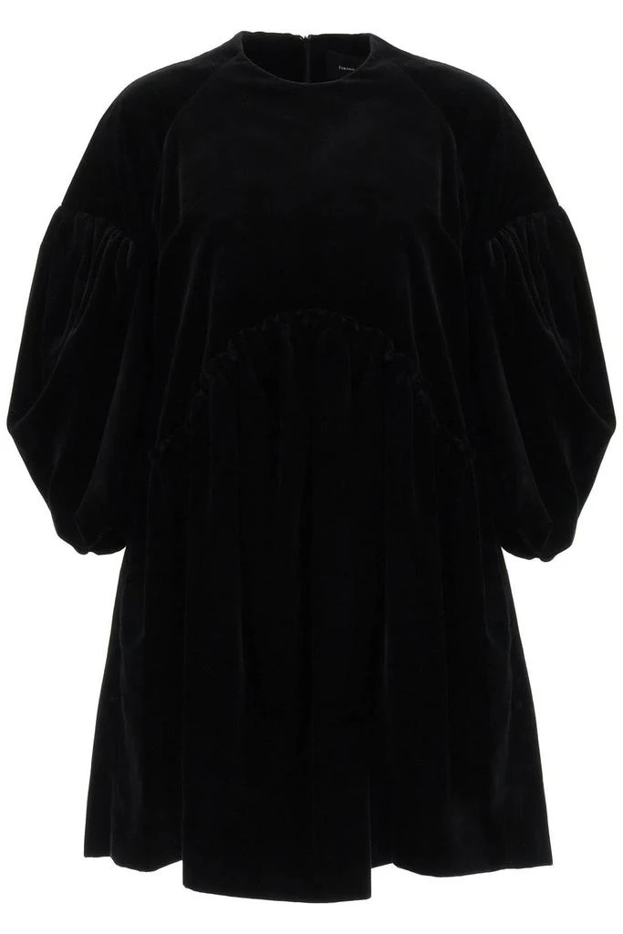 商品Simone Rocha|MINI VELVET SMOCK DRESS WITH BALLOON SLEEVES,价格¥5429,第1张图片