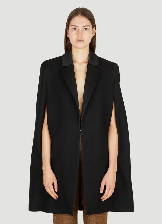 商品Yves Saint Laurent|Tuxedo Cape in Black,价格¥26411,第1张图片