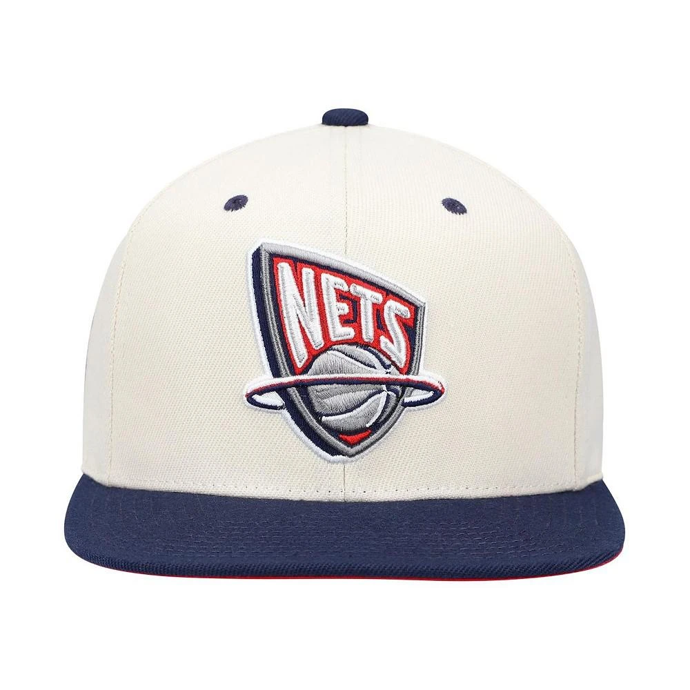 商品Mitchell & Ness|Men's Cream New Jersey Nets Hardwood Classics Sail 2-Tone Snapback Hat,价格¥255,第3张图片详细描述