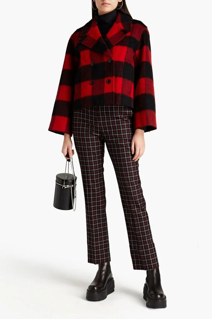 商品Ganni|Double-breasted gingham wool-blend jacket,价格¥1418,第2张图片详细描述