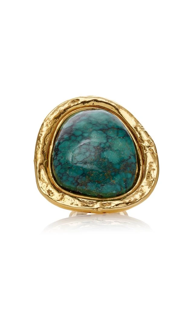 商品Sylvia Toledano|Sylvia Toledano - Sterling Silver Gold Plated 18k Vermeil One-of-a-Kind Turquoise Ring - Green - OS - Moda Operandi - Gifts For Her,价格¥16457,第1张图片