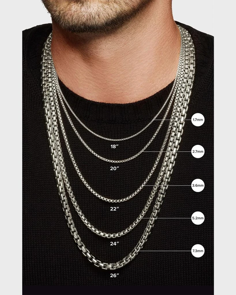商品David Yurman|Men's Box Chain Necklace in Silver, 2.7mm, 26"L,价格¥2273,第5张图片详细描述