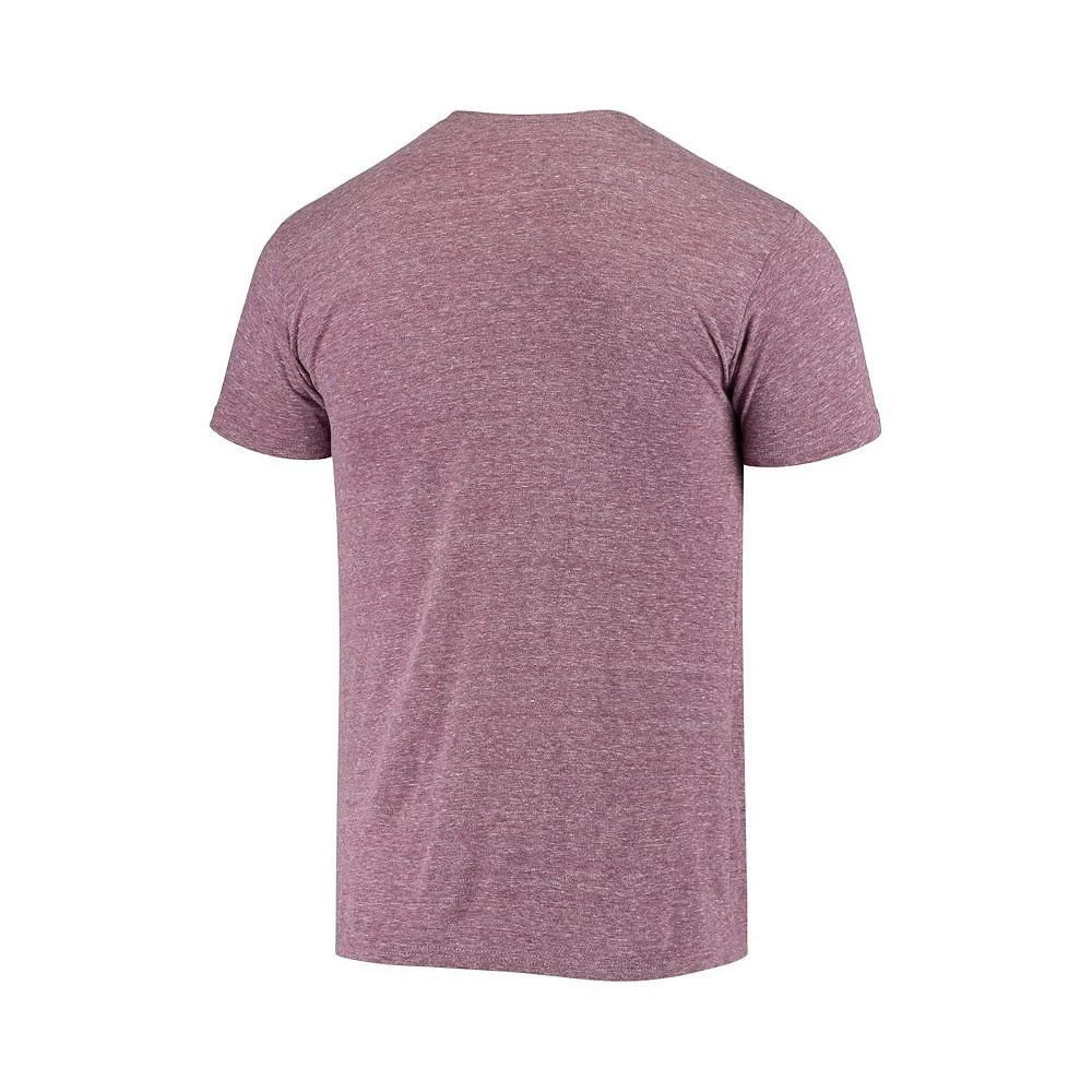 商品The Original Retro Brand|Men's Heathered Crimson Harvard Crimson Vintage-Like Tri-Blend T-shirt,价格¥223,第4张图片详细描述