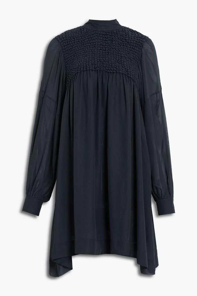 商品Ganni|Smocked georgette mini dress,价格¥665,第1张图片