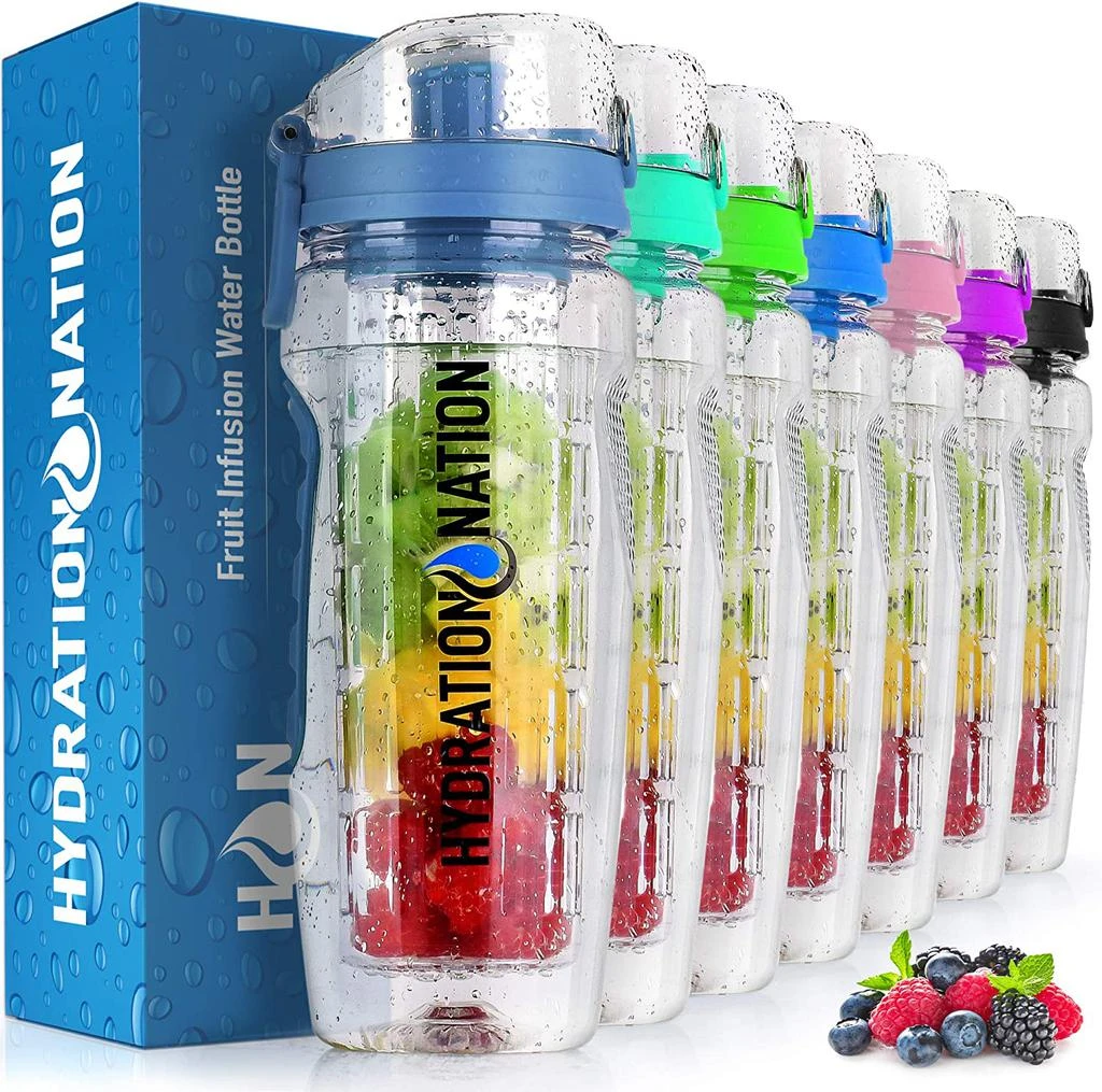 34oz Fruit Infuser Water Bottle - BPA Free Dual Non-Slip Grip and Flip Lid 商品