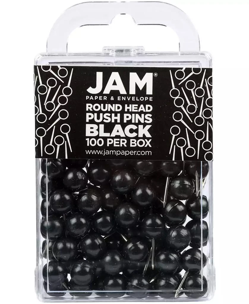 商品JAM Paper|Colorful Push Pins - Round Head Map Thumb Tacks Pushpins - 100 Per Pack,价格¥90,第1张图片
