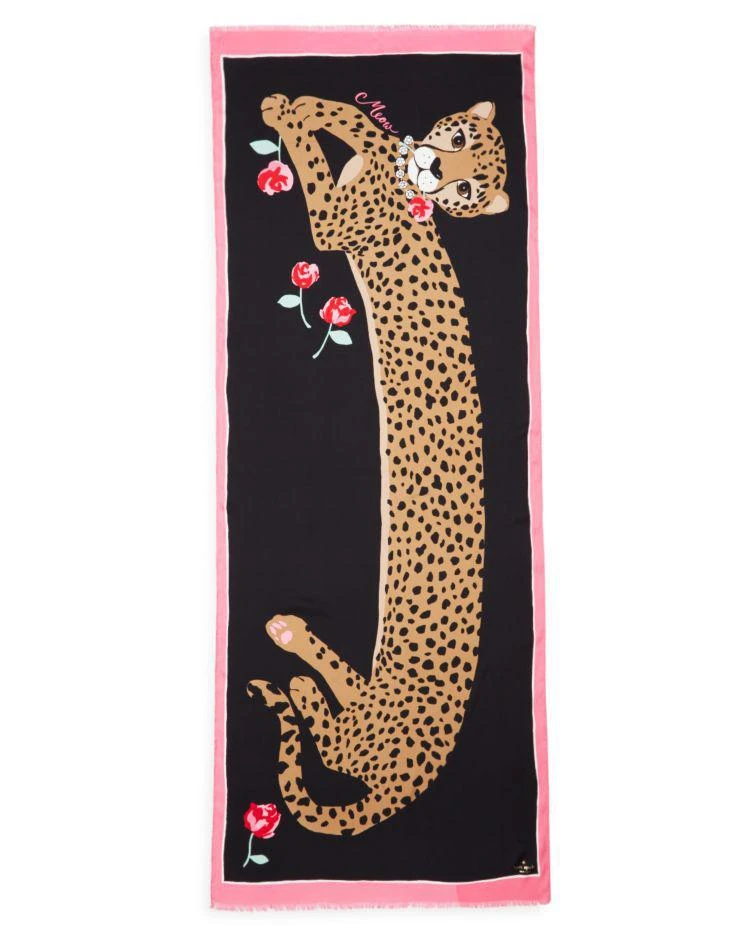 商品Kate Spade|Cheetah Silk Oblong Scarf,价格¥671,第2张图片详细描述