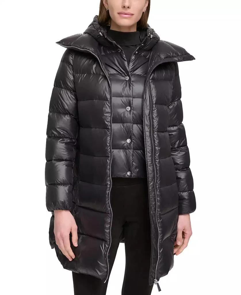 商品Calvin Klein|Women's Shine Bibbed Hooded Packable Puffer Coat, Created for Macy's,价格¥449,第5张图片详细描述