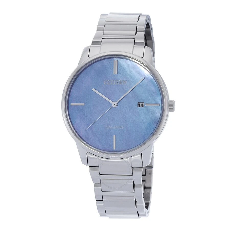 商品Citizen|Eco-Drive Blue Mother of Pearl Dial Stainless Steel Men's Watch BM7520-88N,价格¥1406,第1张图片