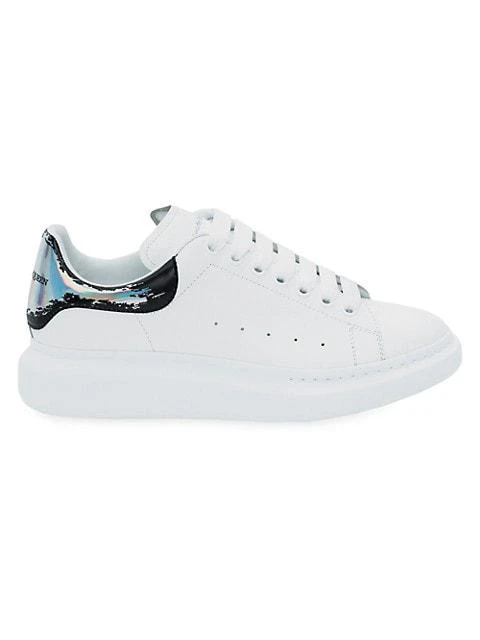 商品Alexander McQueen|Logo Heel Leather Lace-Up Sneakers,价格¥2900,第1张图片