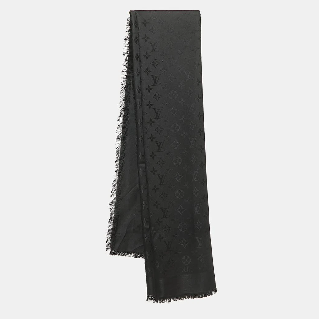 商品[二手商品] Louis Vuitton|Louis Vuitton Black Monogram Wool & Silk Scarf,价格¥4418,第1张图片