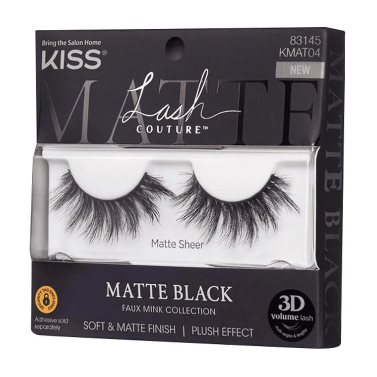 商品Kiss Eye Cosmetics|Kiss Lash Couture Matte Black Faux Mink False Eyelashes, 1 Ea,价格¥42,第1张图片