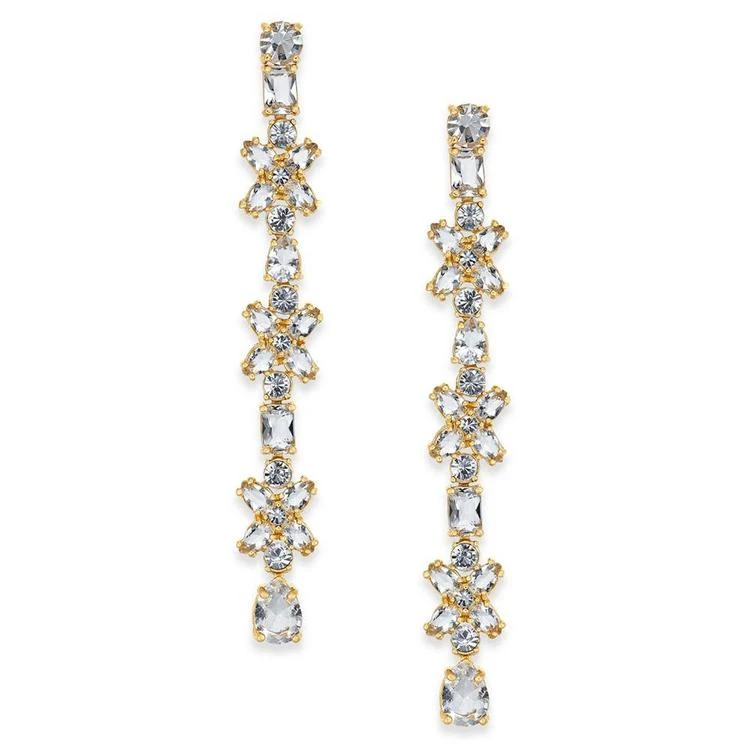 商品Kate Spade|14k Gold-Plated Crystal Cluster Linear Drop Earrings,价格¥240,第1张图片