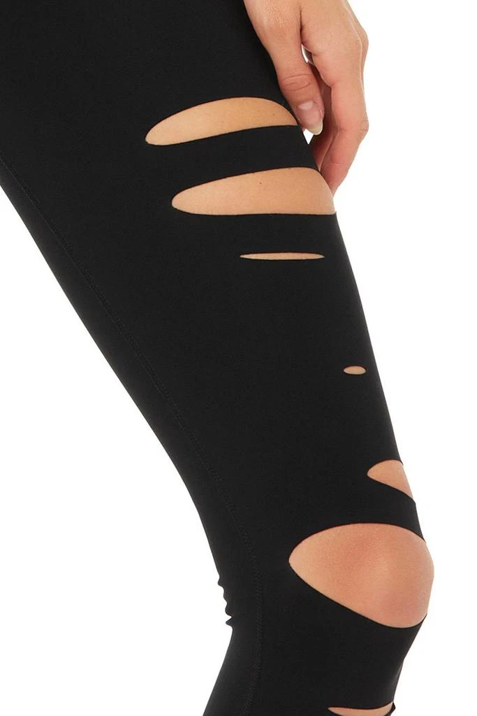 商品Alo|High-Waist Ripped Warrior Legging - Black,价格¥673,第4张图片详细描述