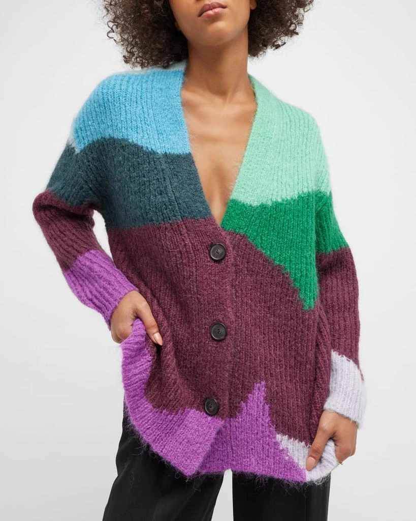 Intarsia Wave Wool-Cashmere Cardigan 商品