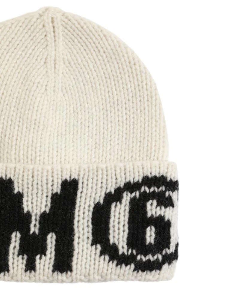 商品MM6|Logo Intarsia Wool Blend Beanie,价格¥378,第1张图片详细描述