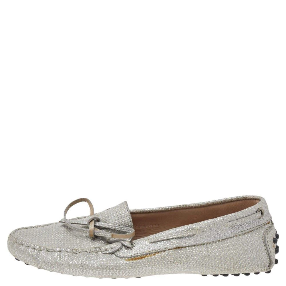 商品[二手商品] Tod's|Tod's Silver Glitter Slip on Loafers Size 36,价格¥978,第2张图片详细描述
